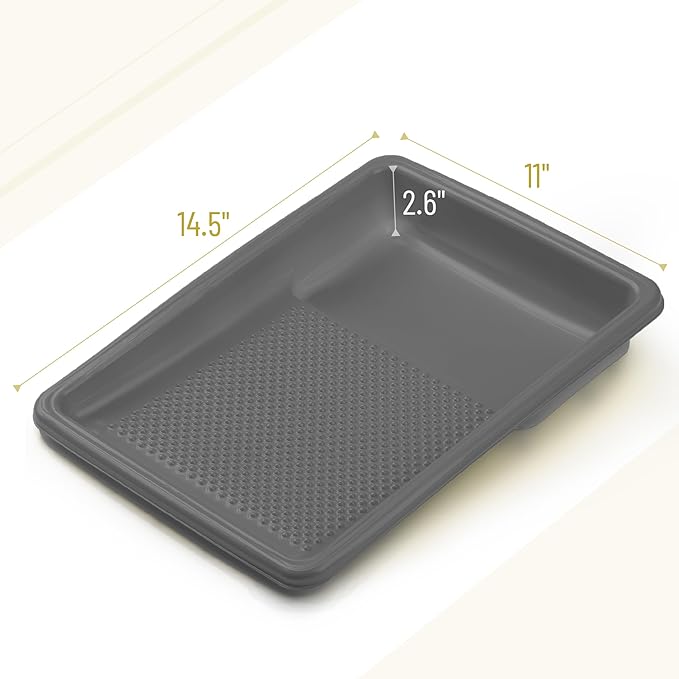 Bates- Paint Tray Liner, 9 Inch, 10 pcs, Grey Paint Pans Trays, Plastic Paint Tray, Roller Tray Liners