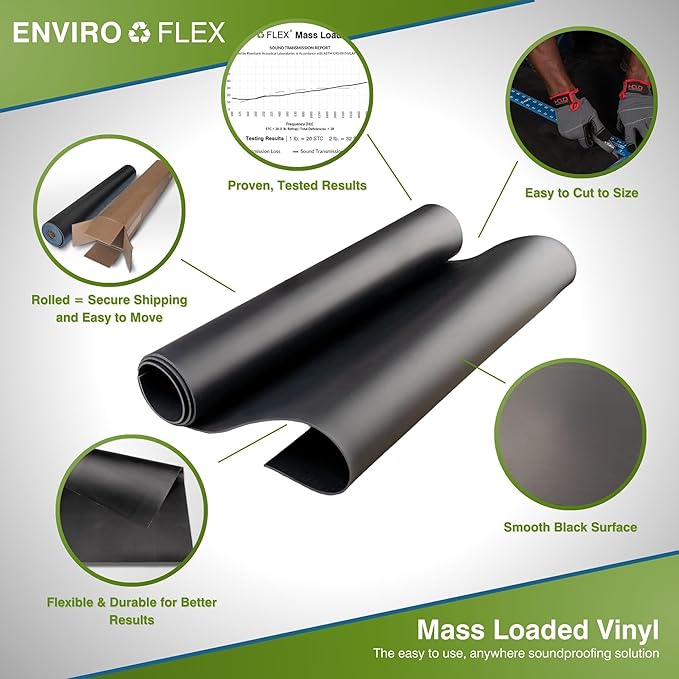 1 LB Mass Loaded Vinyl 4.5’x 30’ (135 SF) – MLV Soundproofing Barrier for Walls, Ceilings, Vehicles – 26 STC Rating – Flexible Noise Blocker Roll – Easy to Cut & Install - Multiple Options