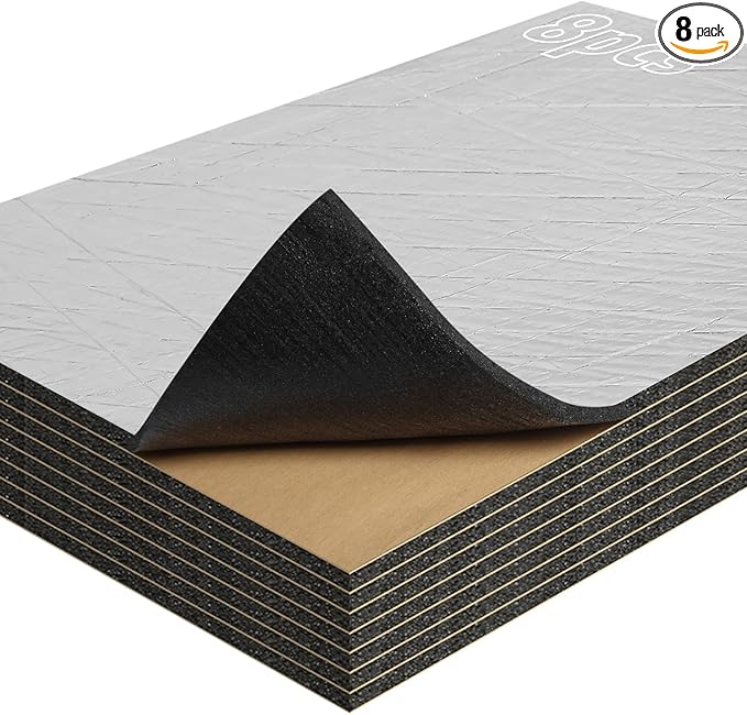 Storystore 8 Pcs 197 mil Thick Car Sound Deadening Mat, 8.6 sqft Sound Deadener Mat Material with Self-Adhesive, Automotive Audio Sound Dampening and Heat Insulation for Truck, Vehicle