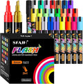 SFAIH 24 Vibrant liquid chalk markers [1s Wet Wipe] - No Residue, 4.5mm chalk markers for blackboard