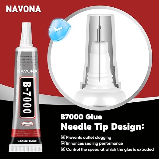 8 PCS 15ml B7000 Glue Clear with Precision Tip, Bedazzling Glue, Super Glues, Rhinestone Glue for Nail, Craft Glues, Jewelry Making, Nail Art, DIY, Makeup, Shoes
