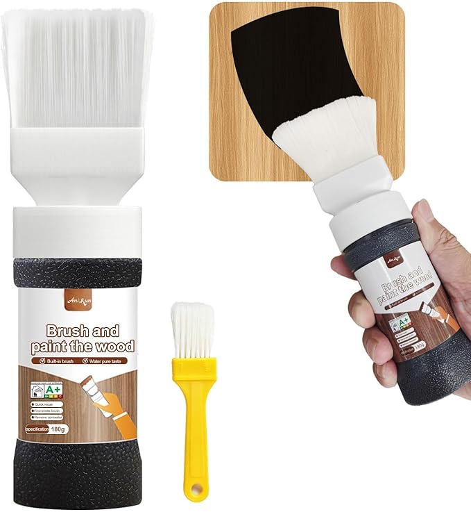 Black Paint, Touch-Up Paint for Furniture, Cabinets, Wood, Metal, No Sanding, Fast Drying, Water Based, Multi Surface, 6.35 oz