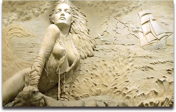 Cliouar-Wall Mural Wallpaper for Bedroom Living Room - 3D Decoration Sculpture Art 155" x 103" (Not Self-Adhesive)
