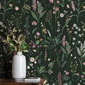 17.3'' x 118.1" Floral Peel and Stick Wallpaper Vinyl Flower Wallpaper Vintage Vinyl Peel and Stick Wall Paper for Kitchen Cabinet Furniture Renter Friendly (Covers 14.2 Sq Ft)