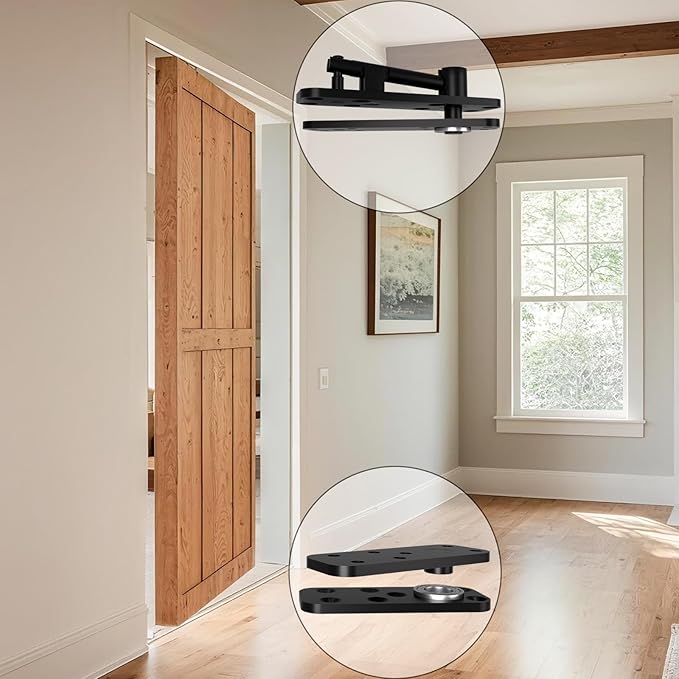 Hidden Door Hinge with Dual Bearing Design - Rotating Silent Invisible Door Hinge Kit for Heavy Duty Secret Door, Perfect for DIY Carpenters & Door Bookcase 580lbs Load-Bearing