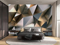Cliouar-Metal Polygon Geometry Wall Mural Wallpaper for Bedroom Living Room 182" x 122" (Not Peel and Stick)