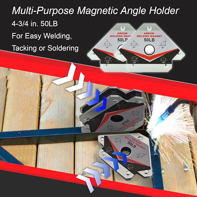 VASTOOLS MIG Welding Tools,8sets,Chipping Hammer,Leather Welding Gloves 13.5",Soapstone Holder,50LB Welding Magnet,Welpers Pliers 8",MIG Nozzle Reamer,Wire Brush
