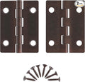 Antique Copper Butt Hinges - 2" x 1-1/2" - Pack of 2 - Flush Mount Cabinet Door Hinges - Antique Furniture Hardware - BH7-SAC