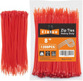 8 Inch Red Zip Ties 1200 Pack, 35 LBS Tensile Strength, Self-Locking Nylon UV Resistant Cable Ties for Indoor and Outdoor
