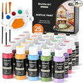Shuttle Art Acrylic Paint Set, 25 Vintage Colours, 2oz/60ml Bottles, Rich Pigmented, Premium Acrylic Paints for Artists, Beginners and Kids on Rocks Crafts Canvas Wood Ceramic