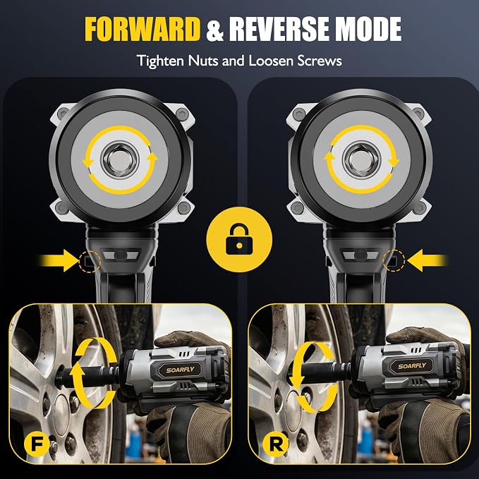 1/2" Cordless Impact Wrench 1106Ft-Lbs (1500N.m) | 21V Brushless High Torque Impact Gun, 2x4.0Ah Batteries, Variable Speed, LED Light, 5 Sockets for Truck RV Car Tire Repairs
