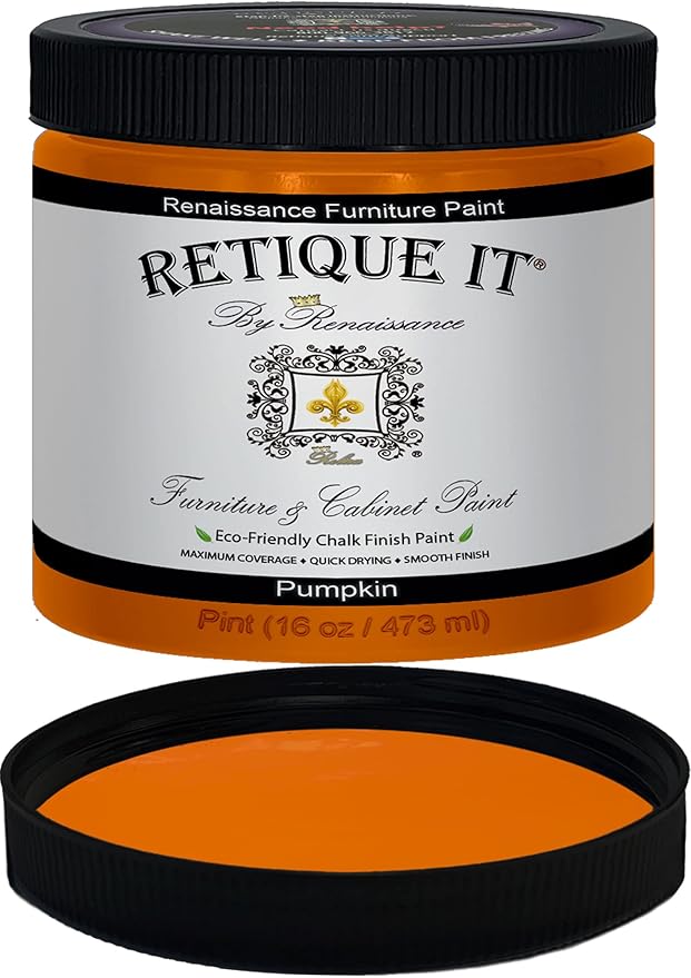 Retique It Chalk Furniture Paint, 32 Fl Oz (Pack of 1), 74 Pumpkin
