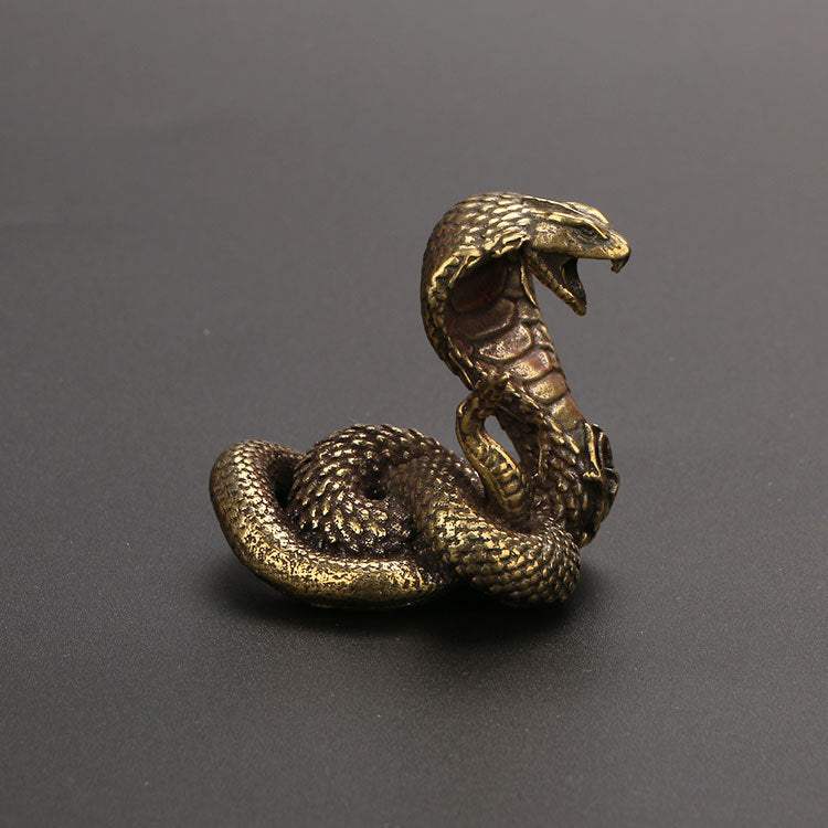 Pure Copper Zodiac Snake Tea Table Ornament