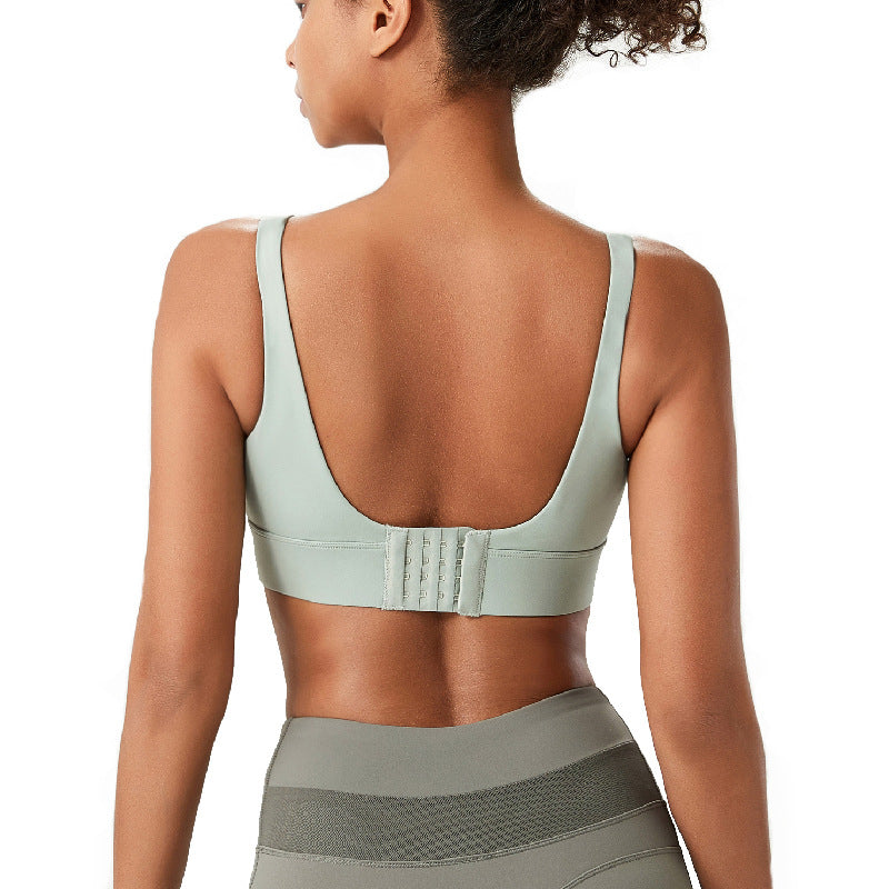 Women's Solid Colour Fixed Cup Plus Size Sports Underwear