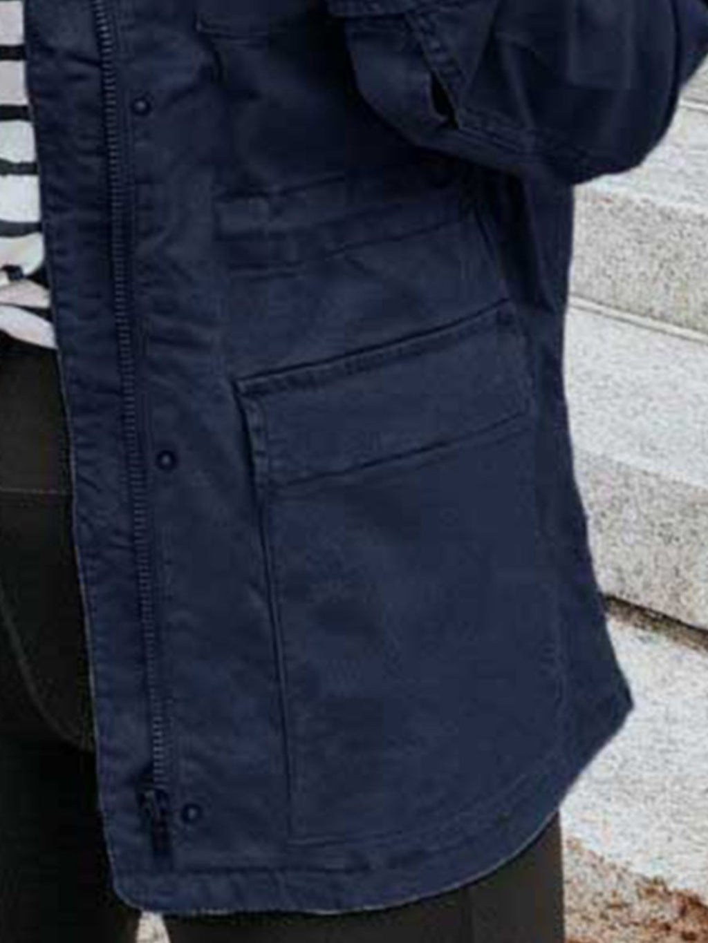 Pocketed Long Sleeve Zip Up Jacket