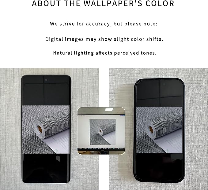 Haimin Grasscloth Wallpaper Textured 24in X 393in Fabric Contact Paper Gray Wall Paper Textured Linen Wallpaper Peel and Stick Self-Adhesive Thick Vinyl Embossed Film Wallpaper (Gray)