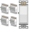 Enerlites Light Switch On/Off Paddle Wall Switch 91150-W | 15 Amp, 120V/277V, AC, Single Pole, 3 Wire, Grounding Screw, Residential and Commercial Graded Light Switch, UL Listed | White - 20 Pack
