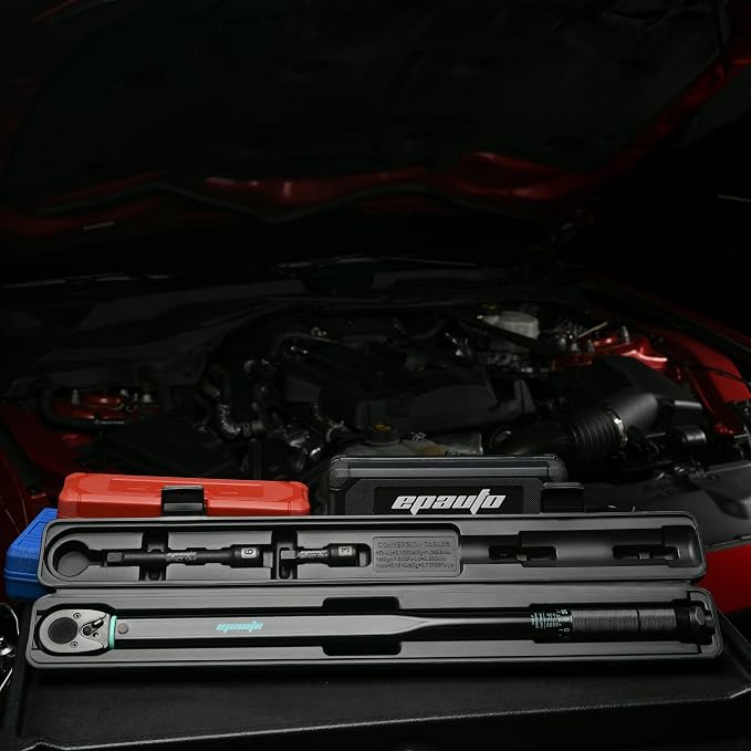 EPAuto 1/2-Inch Drive Click Torque Wrench, 25-250 ft-lb/33.9-338.9 Nm, Black | 1/2-Inch Drive Click Torque Wrench, 25-250 ft-lb/33.9-338.9