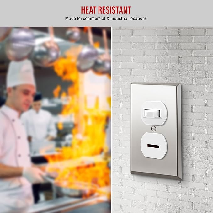 ENERLITES Duplex Receptacle Outlet Metal Wall Plate, Stainless Steel Outlet Cover, Corrosion Resistant, Size 1-Gang 4.50" x 2.76", Stainless Steel 201, 7721-PC, Polished Chrome, Silver