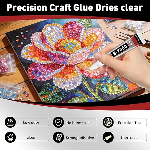 8 PCS 15ml B7000 Glue Clear with Precision Tip, Bedazzling Glue, Super Glues, Rhinestone Glue for Nail, Craft Glues, Jewelry Making, Nail Art, DIY, Makeup, Shoes