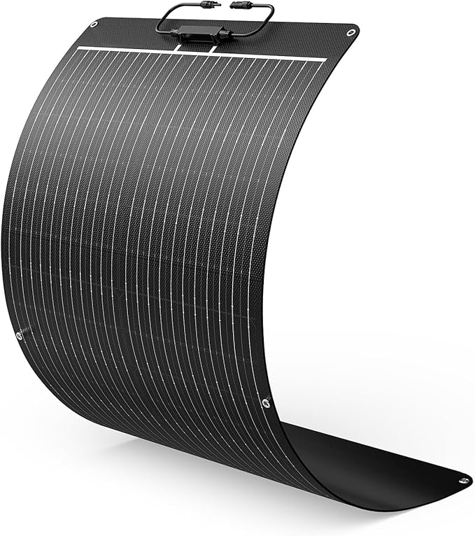 50W Flexible Solar Panel 12V, ETFE Monocrystalline Solar Cell Charger for Power Station, RV, Marine, Boat Bimini, Trailer, Van, Car Battery Maintenance, Ultra-Thin Bendable Design