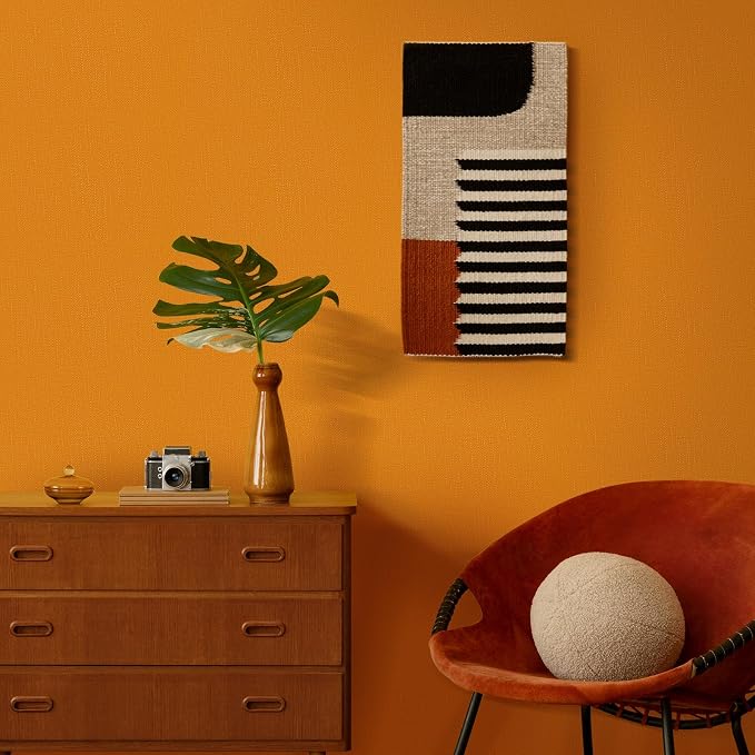 WADILE Grasscloth Peel and Stick Wallpaper 23.6in x 118in, Textured Contact Paper for Cabinets, Faux Linen Wall Paper Pull and Stick, Fabric Vinyl Wallpaper Self Adhesive Orange | Textured contact paper, Faux linen, Vinyl material, Cabinets, Self adhesive