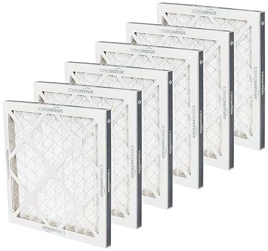 Amazon Basics MERV 8 AC Furnace Air Filter, 12x12x1 inches, 6-Pack, Dust, Pet & Allergy Control, Electrostatic (Actual Size: 11.75" x 11.75" x 0.75")