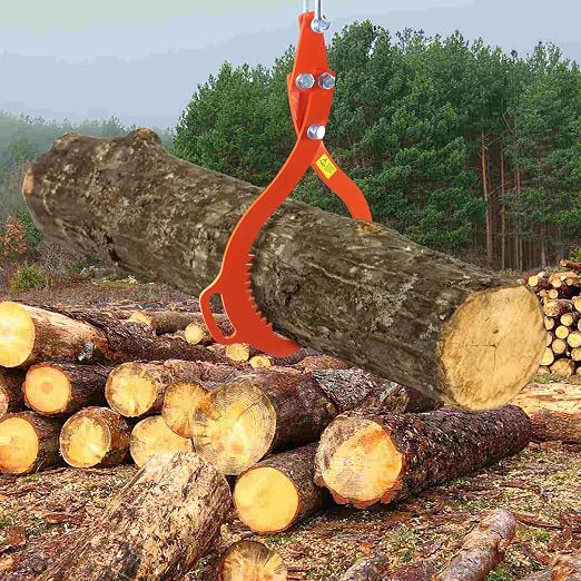 18 Inch Log Lifting Tongs, 2 Serrated Claw Hook Grapple Timber Claw | Heavy Duty Log Grapple, Swivel Logging Tongs, Lumber Skidding, Grapple Timber Tool for Tractors, Trucks, ATV& Lumber Skidding