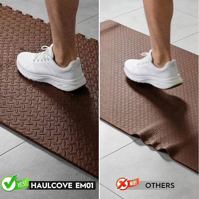 18 Tiles Puzzle Exercise Mat, EVA Interlocking Foam Floor Tiles, Non-Slip, Protective, Water-Resistant Flooring for Home Gym & Workout Equipment, 12.6" x 12.6" x 0.4", 18 Sq Ft