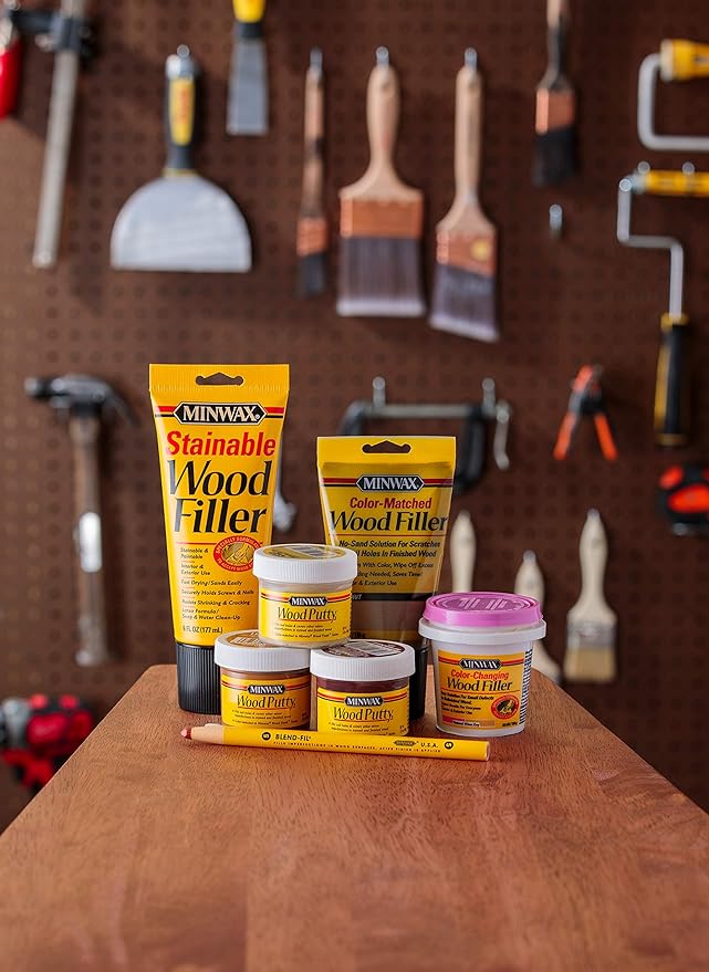 Minwax Color-Matched Wood Filler, Golden Oak, 6 oz