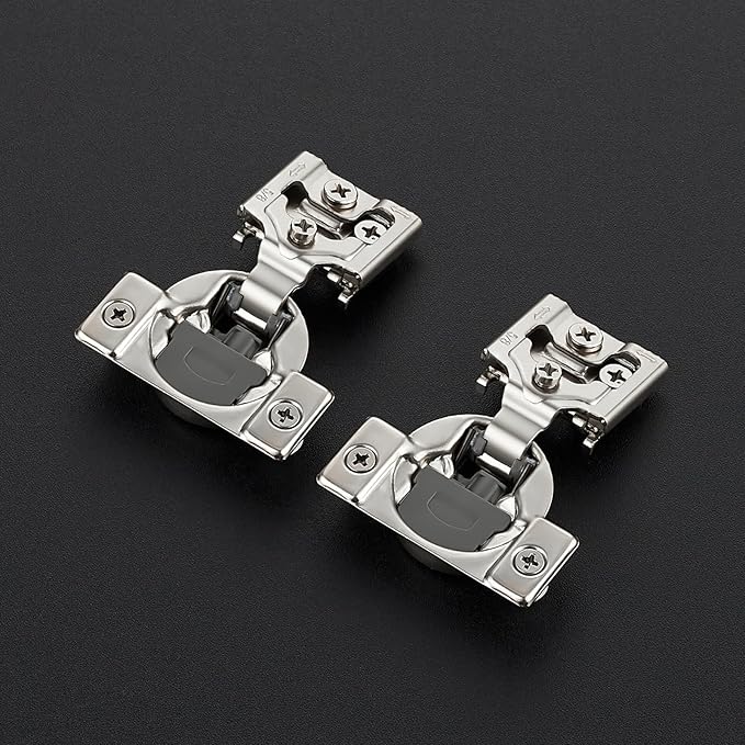 30 Pack 15 Pairs 5/8 Inch Overlay Soft Close Hinges for Kitchen Cabinet - Satin Nickel Hidden Stainless Steel Concealed Self Closing