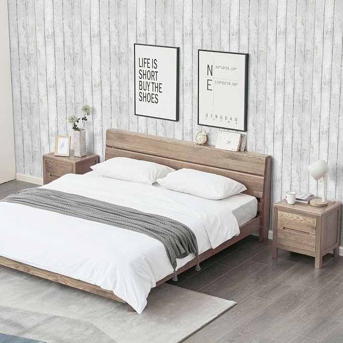 Shiplap Peel and Stick Wallpaper, Contact Paper for Classroom Home Decor | 17.7"x118" Removable Self-Adhesive White Wood Plank Film, Farmhouse Decor for Bulletin Board Desk Cabinet & Home Renovation