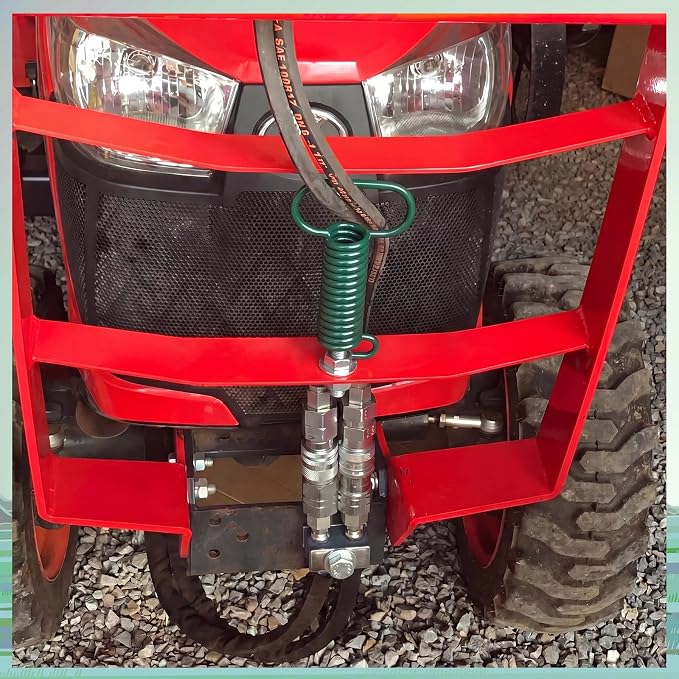 1 Pcs 7'' Hydraulic Hose Hanger Spring Clamp with Wider Diameter for Tractor with Long Bolts Heavy Duty Accessories Keep Hydraulic Hoses Safe and out of The Way, Silver (Green)
