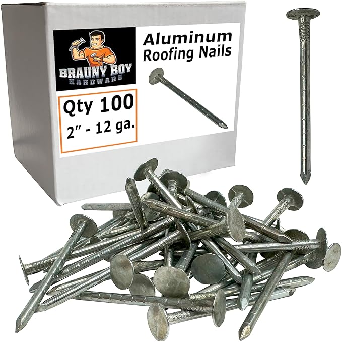 2”- ALUMINUM - Roofing Vinyl siding facia nails - 6d - Qty (100)