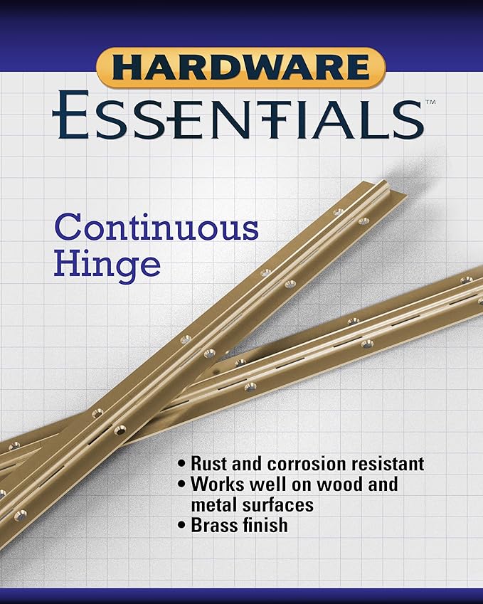 Hardware Essentials 851064 Continuous Pin 24" x 1-1/2" Brass