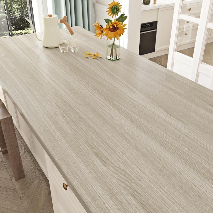 WESTICK Oak Grey Wood Contact Paper Peel and Stick Waterproof Wood Vinyl Wrap Wallpaper Self Adhesive Removable Wooden Grain Countertop Contact Paper for Kitchen Tables Office Desk Cabinets 24"x118"