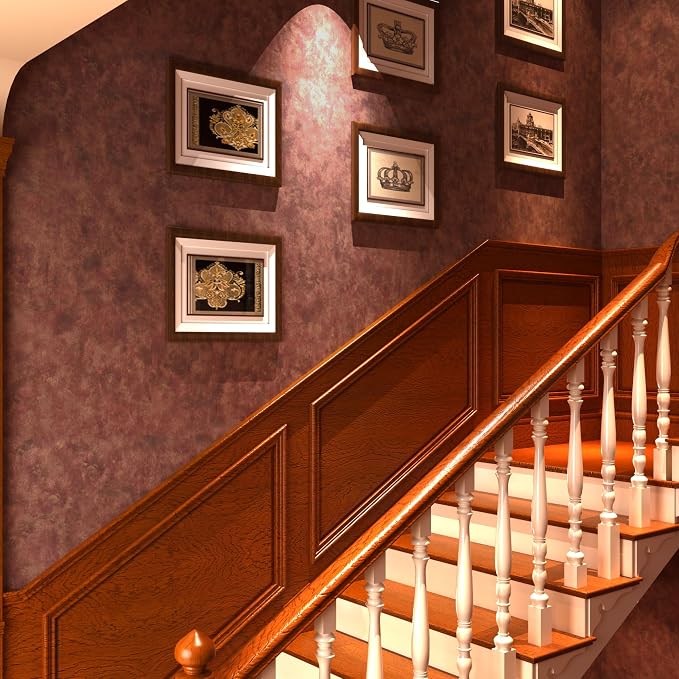 BAYYA Extra Wallpaper Red Wallpaper Stick and Peel Metallic Copper/Gold Contact Paper Industrial Wall Paper 31.5"x354" Thick Rust Vintage Concrete Vinyl Wrap Bedroom Bathroom Hallway Wall Covering