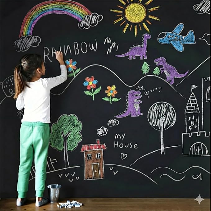 BLUEBIRD Chalkboard Paint 500ml / 16.9 fl oz – Chalkboard Paint for Furniture & Wood, Matte Interior Wall Paint for Home, Office & Classroom (Green)