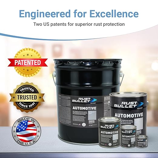 RUST BULLET Automotive - Metallic Gray - 1 Quart - Rust Inhibitor & Protective Coating for Cars, Trucks, & Metal Surfaces, UV Resistant, No Topcoat Needed