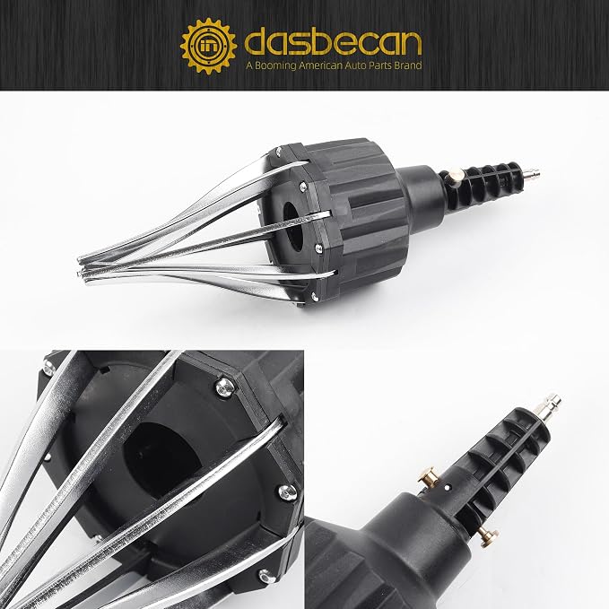 Dasbecan Upgraded Pneumatic CV Boot Expander Tool, CV Boot Clamp Tool Kit | Black Universal CV Axle Boot Spreader with 3 CV Joint Boot Clamp Pliers , 1 Boot, 15 Clamps and 4 1/4" NPT Air Hose Nipple