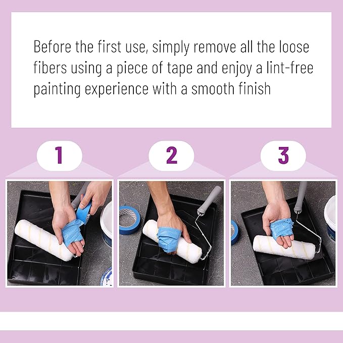 Bates- Paint Roller Covers, 9", Pack of 24, Covers for Paint Rollers 9 Inch, 9 Inch Paint Roller Covers, Paint Roller Cover, Paint Roller Covers 9 Inch, Large Paint Roller Covers