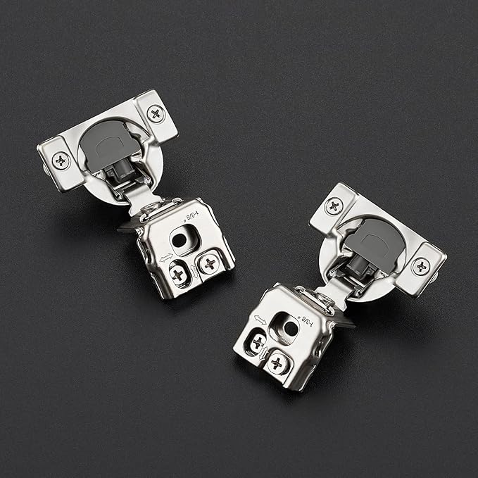 50 Pack 25 Pairs 1-3/8 inch Overlay Soft Close Hinges for Kitchen Cabinet Hinges Satin Nickel Hidden Hinges Stainless Steel Concealed Hinge self Closing