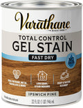 Varathane Total Control Gel Stain | Low Odor Water-Based Formula | Thick Gel Formula for Vertical Surfaces | Ideal for Wood, Metal & Fiberglass | Quart | Ipswich Pine