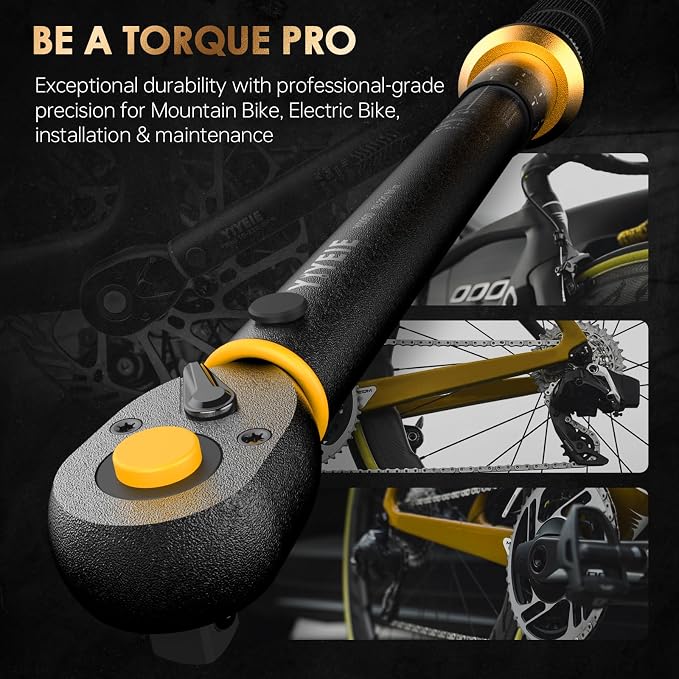 Upgrade 1/4" Drive Torque Wrench, 10-230 in.lb (1.1-26 Nm) | Small Inch Pound Torque Wrench for Bike, MTB, Bicycle & Motorcycle, ±3% High Accuracy, with Easy-to-Use Locking Ring
