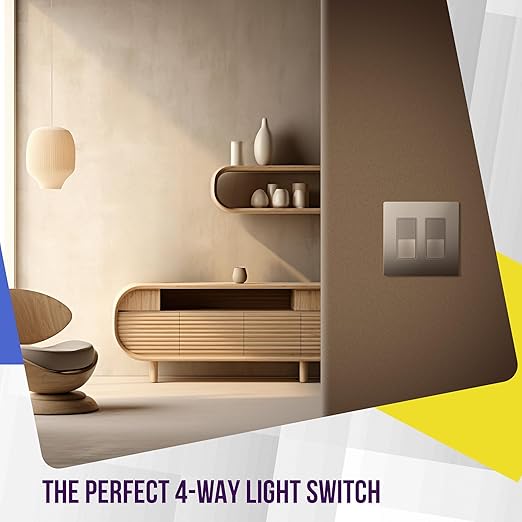 ENERLITES 4-Way Decorator Light Switch, Four Way Paddle Rocker Switch, Gloss Finish, Ground Wire Lead Attached, Residential/Commercial Grade, 15A 120V/277V, UL Listed, 94150-NK, Nickel