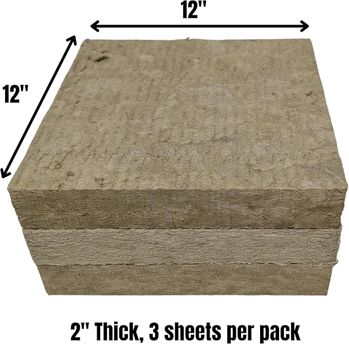 3 pk 12"x12"x2" Rockwool ProRox Mineral Wool, Replaces Owens Corning Thermafiber, BMW211-3PK-NA