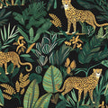 Black Gold Vintage Leopard Peel and Stick Wallpaper 17.5" x 197" | Waterproof Vinyl Self Adhesive Removable Renter Friendly Floral Contact Paper