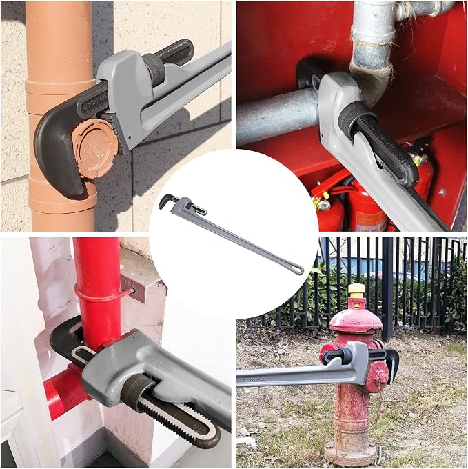 48 Inch Aluminum Pipe Wrench, 8"/200mm Adjustable Jaw Capacity, Heavy Duty Straight Handle Plumbing Wrenches Plumbers Tool, Exceed the Standard GGG (48-INCH)