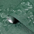 Dark Green Wallpaper Silk Embossed Texture Contact Paper 197in17.7in | Emerald Green Floral Wallpaper,Thicken Self Adhesive Removable,Used for Cabinet Kitchen Bedroom Bathroom Waterproof WallDecor