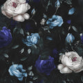 Gothic Dark Blue Rose Floral Wallpaper Peel and Stick 17.5"x118" | Self Adhesive/Removable/Waterproof/Thick Vinyl Vintage Contact Paper for Bathroom Bedroom Shelf Cabinet Drawer,Prepasted